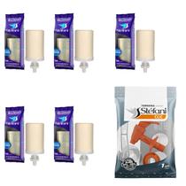 Kit 05 un Vela Stéfani Declorante Dupla Ação Carvão Ativado + 01 un Torneira Original Stéfani Clic Kit 05 un Vela Stéfani Declorante Dupla Ação Carvão Ativado + 01 un Torneira Original Stéfani Clic