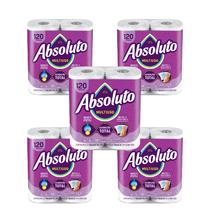 Kit 05 und Papel Toalha Folha Dupla Absoluto Multiuso 20cm x 20cm Pacote 2 Unidades com 60 Folhas Cada (600folhas).