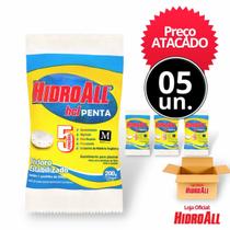 kit 05 unid cloro Pastilha para piscina Hidroall Penta 200g