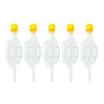 Kit 05 unidades Airlock Válvula Tipo S Air Lock Para Fermentação Cerveja Kombucha Vinho Conserva