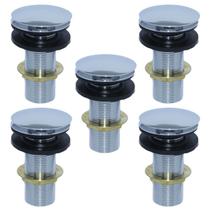 Kit 05 Válvula Ralo Click 7/8 Metal P/ Pia e Cuba Cromada Kit 05 Válvula Ralo Click 7/8 Metal P/ Pia e Cuba Cromada