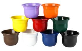 Kit 05 Vasinhos Cachepôs bojudos Em Alumínio Coloridos