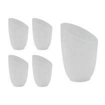 Kit 05 Vidro Tulipa Pisa Pata de Vaca Fosca Bocal 5cm Kit 05 Vidro Tulipa Pisa Pata de Vaca Fosca Bocal 5cm