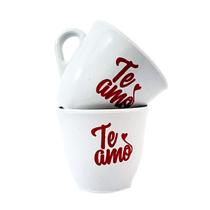 Kit 05 Xícaras Café Plástico 60ml Te Amo Presente Namorados