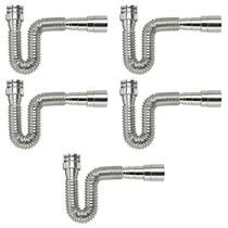 Kit 05pc Sifão Flexível Multiuso Pvc Tigre Universal Cromado Kit 05pc Sifão Flexível Multiuso Pvc Tigre Universal Cromado