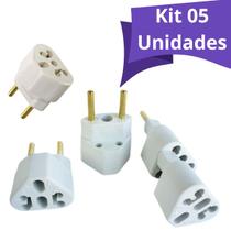 Kit 05un Adaptadores De Tomada 10a / 20a bivolt T - SPM