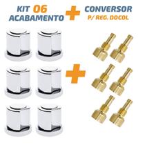 Kit 06 Acabamento C50 Cromado 1/2' Ou 3/4 P/ Reg Docol