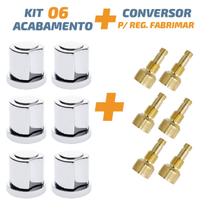 Kit 06 Acabamento C50 Cromado 1/2' Ou 3/4 P/ Reg Fabrimar Kit 06 Acabamento C50 Cromado 1/2' Ou 3/4 P/ Reg Fabrimar