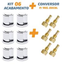 Kit 06 Acabamento C50 Cromado 1/2' Ou 3/4 Para Reg Docol