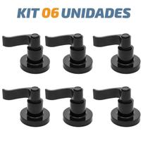 Kit 06 Acabamento C70 Curvo Preto Registro Pressão Deca