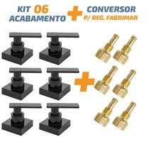 Kit 06 Acabamento C73 Preto Registro Pressão Fabrimar