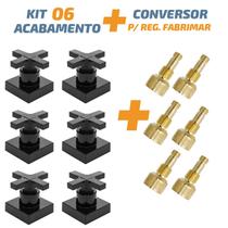 Kit 06 Acabamento Cruzeta Preto 1/2' Ou 3/4 P/ Reg Fabrimar