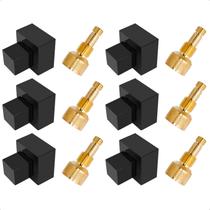 Kit 06 Acabamento de Registro Geral Gaveta Preto Quadrado 1.1/2 E 1.1/4 Padrão Docol