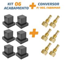 Kit 06 Acabamento Preto Quadrado Registro Pressão - Fabrimar Kit 06 Acabamento Preto Quadrado Registro Pressão - Fabrimar