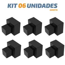 Kit 06 Acabamento Registro Gaveta Quadrado Black Abs Deca Kit 06 Acabamento Registro Gaveta Quadrado Black Abs Deca