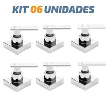 Kit 06 Acabamento Registro Quadrado C73 Cromado Padrão Deca