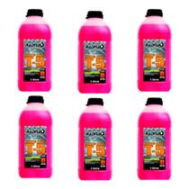 Kit 06 aditivo radiador rosa long life t5 concentrado