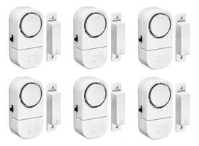 Kit 06 Alarme Sonoro Invasão Residencial Porta Janela Portão