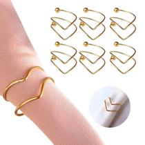 Kit 06 Anel Guardanapo Minimalista Dourado Mesa Posta