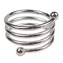 KIT 06 Argola Porta Guardanapo Anel Espiral Prata Metal Luxo Mesa Posta Natal