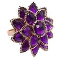 KIT 06 Argola Porta Guardanapo Anel Flor Brilhante Roxo Metal Luxo Mesa Posta Natal KIT 06 Argola Porta Guardanapo Anel Flor Brilhante Roxo Metal Luxo Mesa Posta Natal