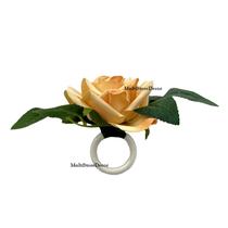KIT 06 Argola Porta Guardanapo Anel Rosa Caramelo Claro Floral Mesa Posta KIT 06 Argola Porta Guardanapo Anel Rosa Caramelo Claro Floral Mesa Posta