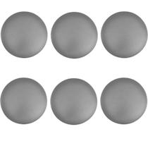 Kit 06 Assentos Redondo Banqueta Cadeira Estofados Poltronas H02 material sintético Cinza 39 cm - Lyam Decor