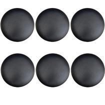 Kit 06 Assentos Redondo Banqueta Cadeira Estofados Poltronas H02 material sintético Preto 35 cm - Lyam Decor