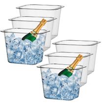 Kit 06 Balde De Gelo Cristal 4,8 L Bebidas Cerveja Champagne