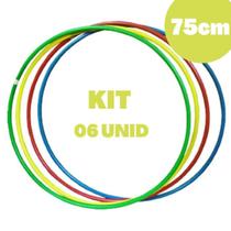 Kit 06 Bambolês Sortidos 75cm Arco Infantil Coloridos Kit 06 Bambolês Sortidos 75cm Arco Infantil Coloridos