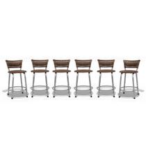 Kit 06 Bancos Banquetas Baixa Estrutura Prata Junco Cappuccino Ideal Mesa Bistrô Área Gourmet Linha Premium Itagold Kit 06 Bancos Banquetas Baixa Estrutura Prata Junco Cappuccino Ideal Mesa Bistrô Área Gourmet Linha Premium Itagold