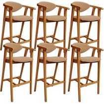 Kit 06 Banquetas Alta Cozinha Bancada Bar Sala De Jantar Fixa Cecília L02 Bouclê Mostarda - Lyam Kit 06 Banquetas Alta Cozinha Bancada Bar Sala De Jantar Fixa Cecília L02 Bouclê Mostarda - Lyam