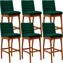 Kit 06 Banquetas Altas Mila Bouclê Verde Kit 06 Banquetas Altas Mila Bouclê Verde