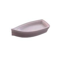 Kit 06 Barca Barco para Açaí Sushi Sashimi Bandeja 22 Branco