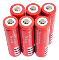 Kit 06 Baterias 18650 3.7v 6800mah Recarregável Lanterna