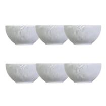 Kit 06 Bowl Tigela Branco Relevo Sinuosa 360 ml Germer Kit 06 Bowl Tigela Branco Relevo Sinuosa 360 ml Germer