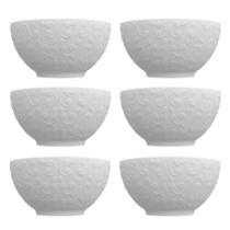Kit 06 Bowl Tigela Branco Relevo Tassel 422 ml Germer