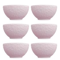 Kit 06 Bowl Tigela cor Rosa Relevo Tassel 456 ml Germer