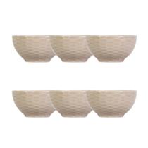 Kit 06 Bowl Tigela Creme Relevo Ondas 416 ml Germer Kit 06 Bowl Tigela Creme Relevo Ondas 416 ml Germer
