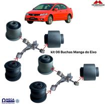 Kit 06 buchas da manga eixo traseiro honda civic 2001 /2006