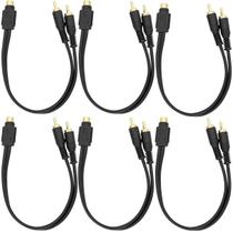 Kit 06 Cabo Rca Y Flexível 2 Macho 1 Fêmea Som Automotivo