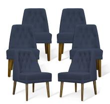 Kit 06 Cadeiras De Jantar Bela material sintético Azul Marinho - Meu Lar Decorações de Ambientes