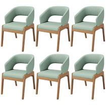Kit 06 Cadeiras De Jantar E Estar Living Estofada Lince L02 Linho Verde Menta - Lyam Decor Kit 06 Cadeiras De Jantar E Estar Living Estofada Lince L02 Linho Verde Menta - Lyam Decor