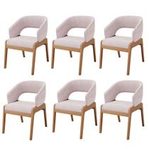 Kit 06 Cadeiras de Jantar e Estar Living Estofada Lince L02 Suede Rosê - Lyam Decor Kit 06 Cadeiras de Jantar e Estar Living Estofada Lince L02 Suede Rosê - Lyam Decor