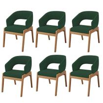 Kit 06 Cadeiras De Jantar E Estar Living Estofada Lince L02 Suede Verde Musgo - Lyam Decor Kit 06 Cadeiras De Jantar E Estar Living Estofada Lince L02 Suede Verde Musgo - Lyam Decor