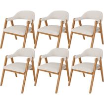 Kit 06 Cadeiras de Jantar e Estar Living Estofada Nadja L02 Linho Cru - Lyam Decor Kit 06 Cadeiras de Jantar e Estar Living Estofada Nadja L02 Linho Cru - Lyam Decor