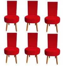 Kit 06 Cadeiras de jantar Lisboa Sued Vermelho - D'Classe Decor