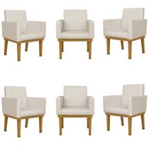 Kit 06 Cadeiras Decorativa Reforçada Oferta Balaqui material sintético