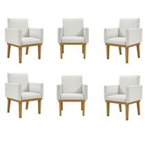 Kit 06 Cadeiras Decorativa ReforçadaLinho Bege