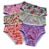 Kit 06 Calcinhas Infantil Estampada Algodão Reforçada G Kit 06 Calcinhas Infantil Estampada Algodão Reforçada G